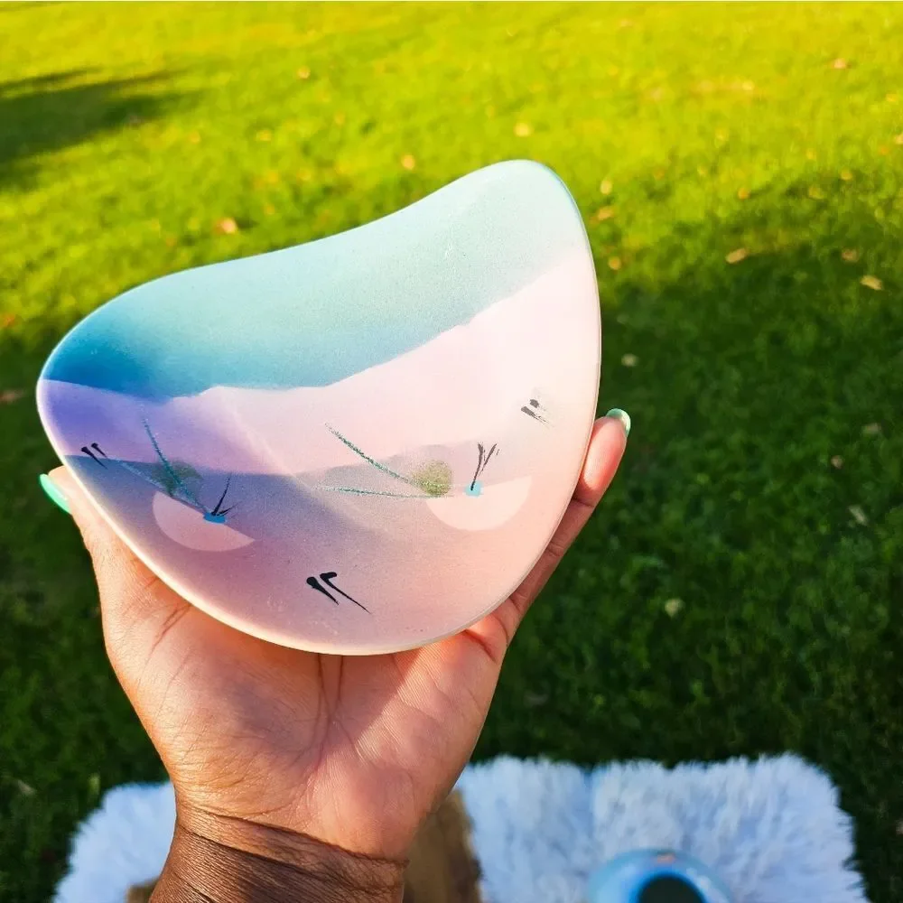 VTG 80's Retro Judith Stiles Studio Art Pottery Vase & Tray.